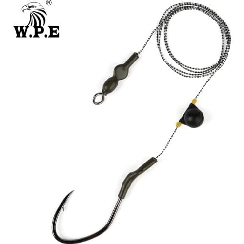 W.P.E 1pcs Catfish Rig 8/0# Fishing Hook High Carbon Steel Barbed Sharp Catfish Hook Wide Gap Fishing Accessories Fishing Tackle