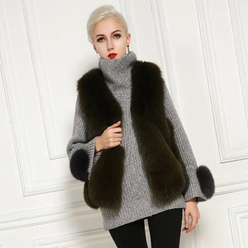 Real Fox Fur Vest Autumn Winter Coat Korean Short Vests Women Clothes Vintage Warm Jacket Chalecos Para Mujer MY1077