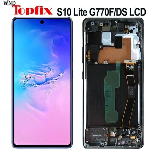 For Samsung Galaxy S10 Lite LCD Display Touch Screen Digitizer With Frame Assembly Replacement For Samsung G770F G770F/DS LCD
