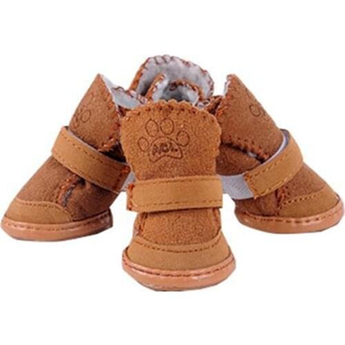 S-2XL Winter Warm Shoes for Dogs 4Pcs/Set Cute Dog Boots Snow Walking Cotton Blend Puppy Sneakers Pet Supplies Dropshipping