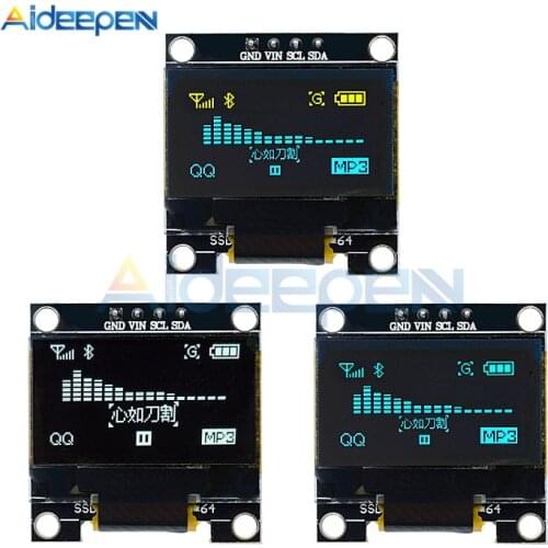 0.96 inch IIC I2C Serial OLED Display Module 128X64 I2C SSD1306 Ultra Low Power LCD Screen Board GND VCC SCL SDA for Arduino DIY