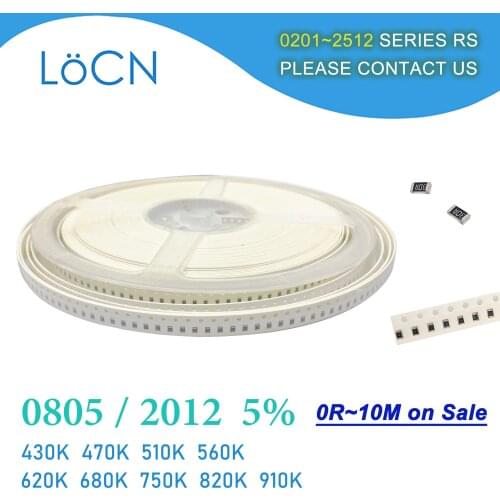 0805 J 5% 5000pcs 430K 470K 510K 560K 620K 680K 750K 820K 910K OHM 2012 SMD resistor LoCNService 434 474 514 564 624 684 754