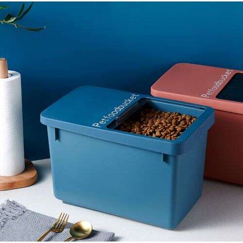 20L Dog Food Storage Pet Bucket Large-capacity Sliding Cover Sealing Dustproof Grain Storage Bucket Coffee Beans Storage Box