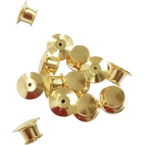 30 Pieces Vest Badge Emblem Metal Bag Locking Fastener Spring Loaded Flat Hat Name Tags Book Pin Keeper Back No Tool With Box