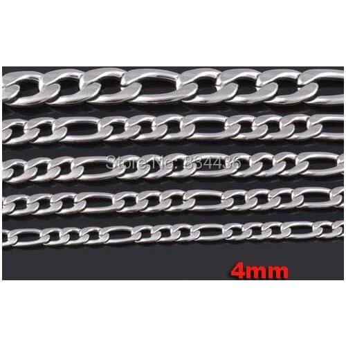Free Shipping 4mm Figaro chain stainless steel necklace 3:1 NK men womens boy fashion sweater chain Jewelry 20pcs wholesale