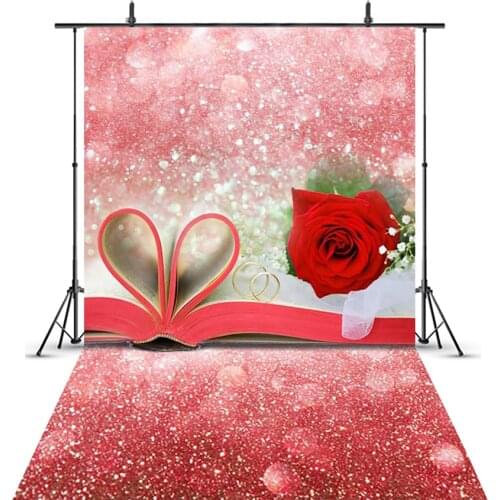 Bokeh Red LOve Heart Photo Booth Background Valentines Day Wedding Birthday Party Decor Photography Backdrop 262