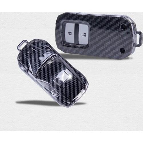 2019 New Carbon Fiber Look Car Key Case Key Cover case Smart Key Shell For Honda Civic CR-V Accord XR-V Spirior 2/3/4 Buttons