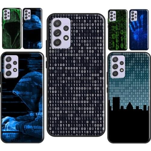 Hacker Binary Matrix Rain For Samsung Galaxy A52 A12 A32 A72 A10 A40 A50 A70 A21S A20e A11 A31 A41 A51 A71 Case