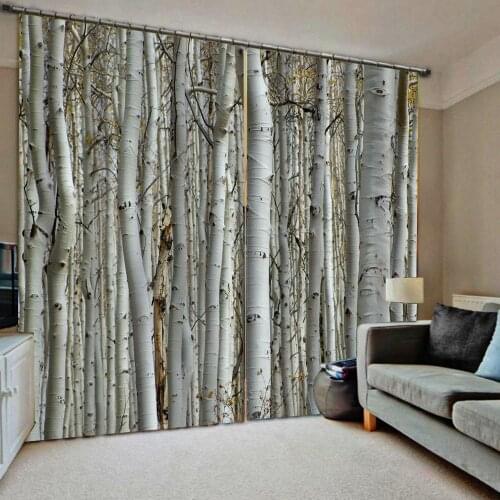 Decoration curtains Customized size Luxury Blackout 3D Window Curtains For Living Room foresst curtains