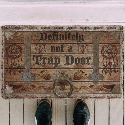 Definitely Not A Trap Door Doormat Non Slip Door Floor Mats Decor Porch Doormat
