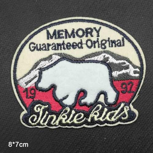 Environmental Theme Prodecting North Polar Sea White Bear Iron on Embroidered Cloth Clothes Patch For Clothing Girls Boys