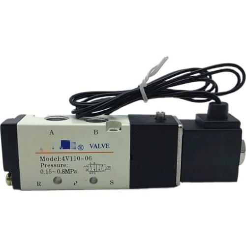 1/8" 4V110-06 Solenoid Valve Smart Pneumatic Valve for Air Systems DC 12V 24V AC110V 220V