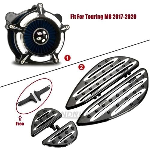 Front Rear Deep edge cut Floorboards Footboards Air Cleaner filter M8 FLHR FLTR FLHT Fit For Harley 2017-2020 FLHX Street Glide