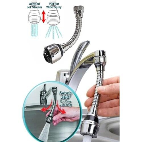 Turbo Flex Flexible Adjustable Faucet Head With Plastic Hose 2-Stage Faucet End, Kitchen faucet