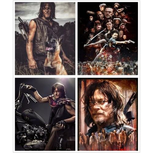 The Walking Dead Diy Diamond Painting Horror Embroidery Art Painting Jewel Cross Stitch Kit Diy Hand Mosaic 5D