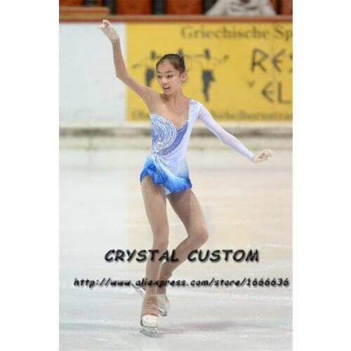 Crystal Custom Figure Skating Dresses For Girls Graceful New Brand Ice Skating Dresses For Competition DR4332