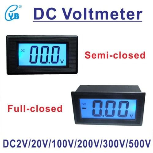YB5135D 3 1/2 DC Voltage Meter Three Wires LCD Digital Voltmeter 12V 0-2V/20V/100V/200V/300V/500V ICL7106 3.5 Volt Panel Meter