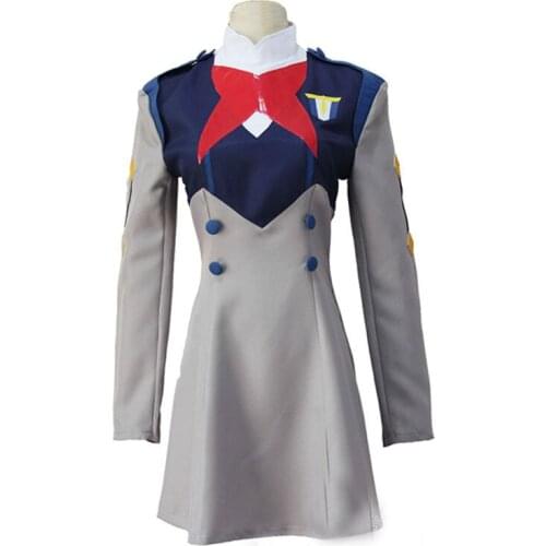 Anime DARLING In The Franxx Cosplay Costume Wig Zero Two Cosplay Custome Girl Dress Uniform Helloween Party Free Shipping