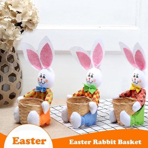 Cute Bunny Easter Basket Eggs Candy Gifts Storage Rabbit Bag Party Decoration Supplies Easter Home Decor ramadan decoration