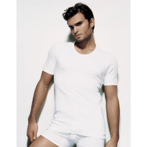 Double Tiger 840 Crew Neck Rib Short Sleeve Mens Undershirt