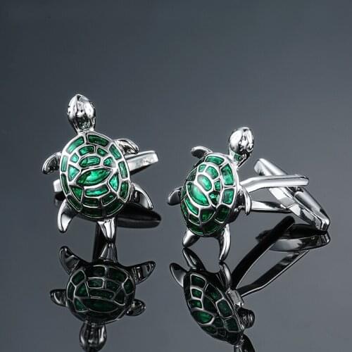 DY Small animal new high quality brass material green turtle Cufflinks fashion Mens French shirt Cufflinks wholesale