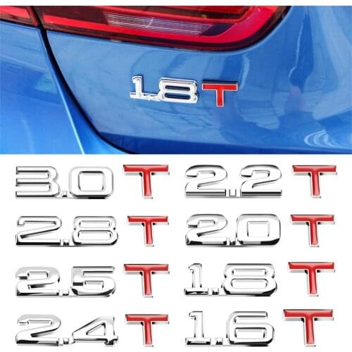 New Car 3D Metal 1.6T 1.8T 2.0T 2.8T Sticker Emblem Badge Decal for Geely Emgrand 7 X7 EC7 Atlas Boyue CK2 GC6