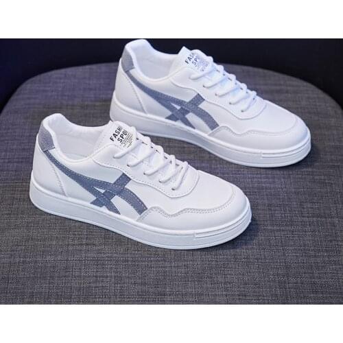 2021 New Spring Women Leather Casual Shoes Striped Street All Match Comfortable Girl Leisure White Flat Shoes Sneakers
