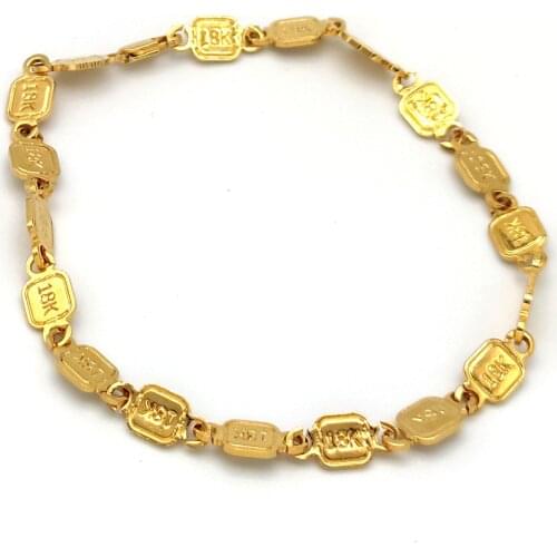 NEW Bracelet Anklet 18 k Stamp Gold GF Yellow Ankle Jewllery Foot Women Girls Beach big small Size Freedom connect link