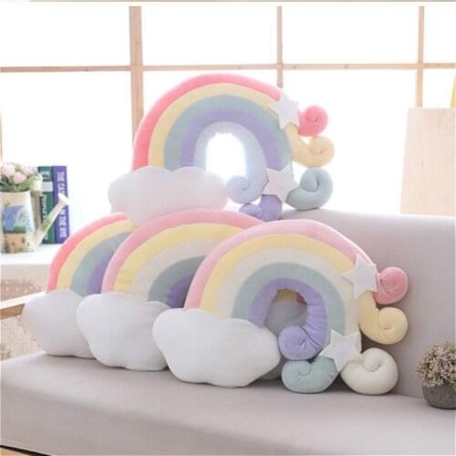 Nordic Style Shell Stuffed Pillow Fantastic Rainbow Cloud Shell Cushion Home Decor Bed Sofa Cushion Girl Room Decoration