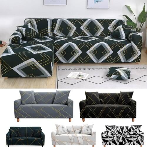 String Printted Sofa Covers for Living Room Elastic Stretch Slipcover Sectional Corner Sofa 2/3-seater Sectional Sofa