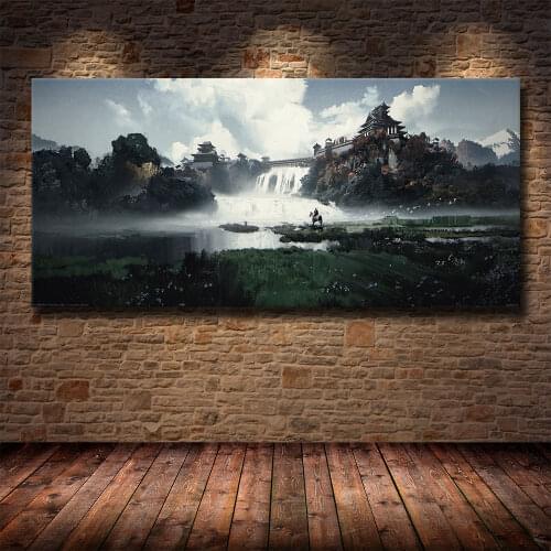 Ghost of Tsushima Large-scale Online Game HD Printing Oil Painting Canvas Painting Living Room Bedroom Game Room Decoration