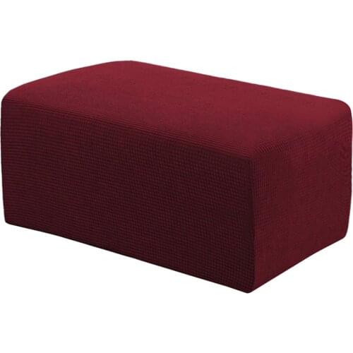 Anti-Slip Ottoman Cover Removable Footstool Slipcovers Protector Pouf Protection
