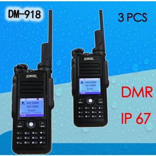 3 PCS DONGKE DM-918 DMR Walkie Talkie Tier1 Tier2 Tier II Dual time slot Digital/Analog VHF/UHF Two way radio talkie-walkie