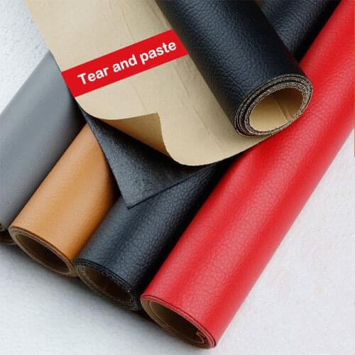 50x137cm Self Adhesive PU Leather Fabric Patch for Chair Seat Bag Shoe Bed Bag Fix Leather Sofa Lychee Texture Patches Leather