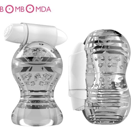 Glans Adult Sex Toy For Men Penis Vibrator With 2 Caps Male Masturbator Delay Lasting Trainer Sex Product Glans Vibrator For Man