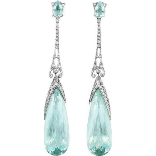 Carofeez Modern Women Earrings Vintage Long Pendant Rhinestones Crystal For Women Accessories Fashion Jewelry Girl Gift