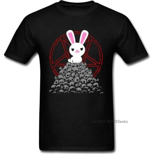 Cute Killer T-shirt Men White Rabbit T Shirt Skulls Tee Black Butler Logo Tops Bunny Cartoon Tshirt Cotton Clothing