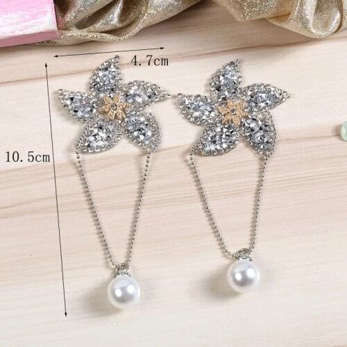 Rhinestone Diamond Pearl Stereo Patch Clothes Accessories Parches Moteros Transfer Sticker For Applique Embroidery Patches