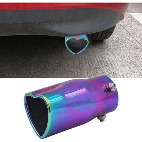 Universal Exhaust Tail Pipe Muffler 2.5 inch ID Inlet Bolt-on Heart Edge Exhaust Muffler Tail Pipe Tip Cover Car Styling