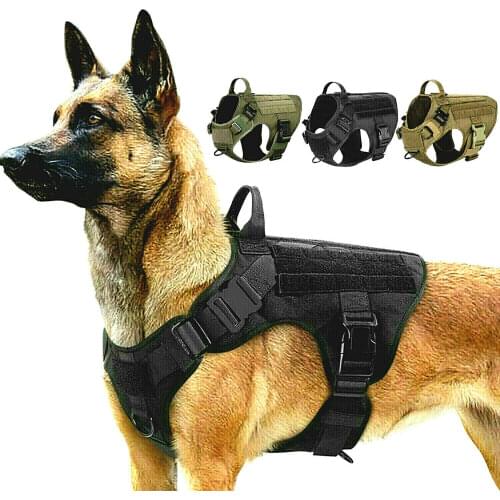 Military Army Police Dog Vest Tactical Hunting Vest For Service Dog Harness Training Combat Dog Harness Clothes with Handle