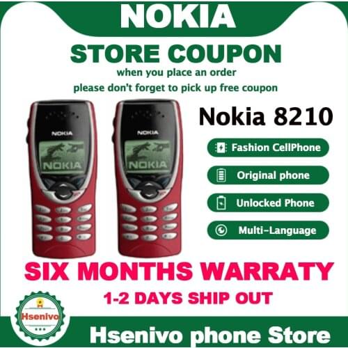 8210 Original Nokia 8210 Unlocked Mobile Phone 2G Dualband GSM 900/1800 GPRS Classic Cheap Cell phone refurbished