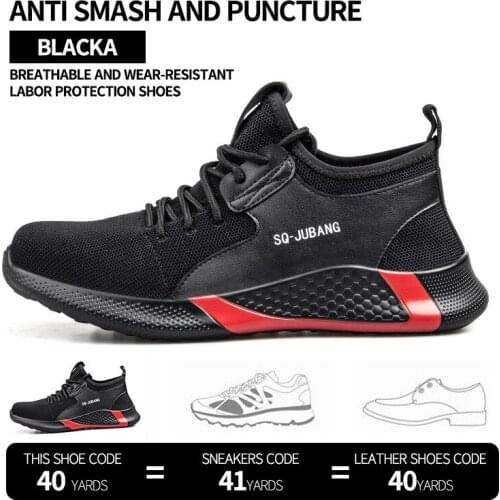 Safety Shoes Men Boots Lightweight Construction Work Shoes Steel Toe Puncture-Proof Designer Sneakers Indestructible Shoes