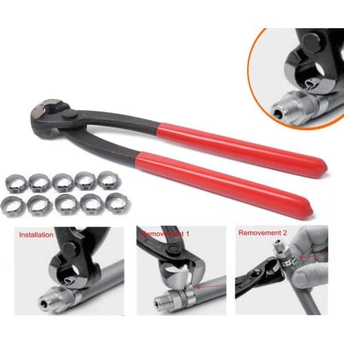 20pcs single ear plus stainless steel hydraulic hose clamp O-clamped fuel air ear clamp