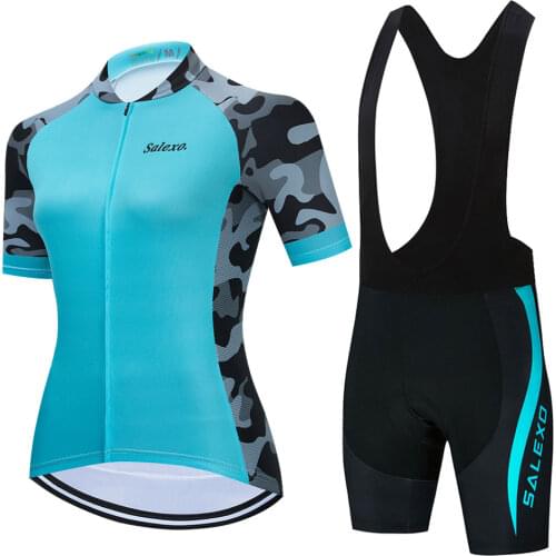 2021 New Cycling Clothing Womens Short Sleeve Cycling jersey Set Road Bike Short Clothes Summer Bicycle Triathlon Cycle Shirt