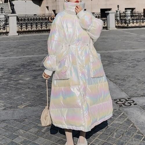 Women Winter Down Padded Jacket 2021 New Korean Fashion Loose Cotton Coat Female X-Long Overcoat Slim Warm Outwear Parkas Loose