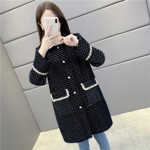 ] Korea Coat Womens 2021 New Fashion Autumn Winter Loose Thickened Medium Long Knitting Sweater Cardigan Female X876