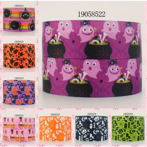 10yards -different sizes -lively Halloween ribbon printed Grosgrain cat ribbon 19058521