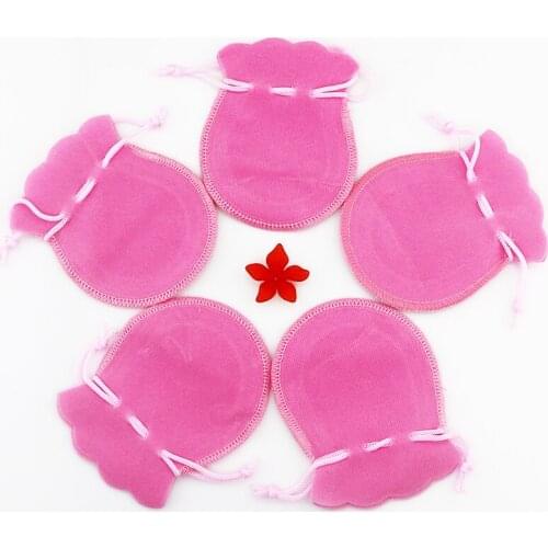 100pcs/lot Small Pink Gourd Bag Velvet Bags 8x10cm Fashion Jewelry Packaging Bags Christmas/Candy Gift Bags Free Shipping