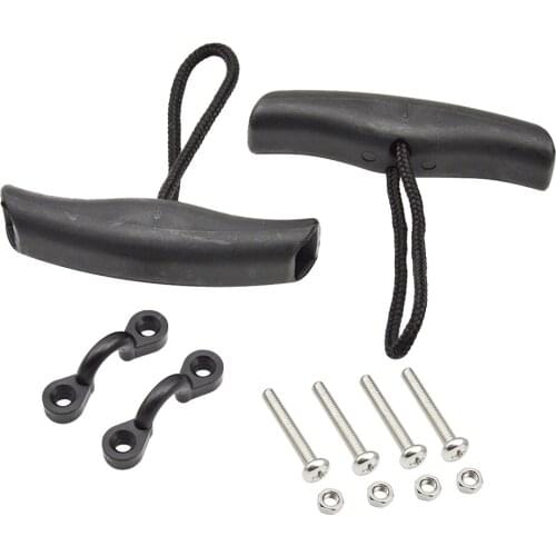 2x Strong Kayak Carry Handles T-Handle w/ Pad Eyes Mount Screws Canoe Boat Replacement Handle Carrying Tools