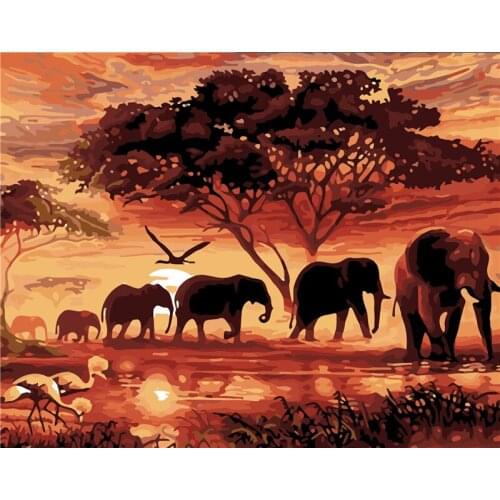Full drill 5D DIY Diamond Painting "Home elephant group" 3D Diamond Embroidery Cross Stitch Rhinestone Mosaic Painting Decor